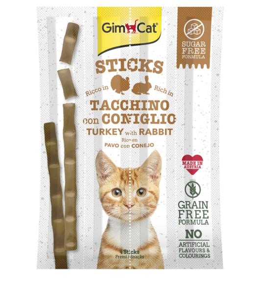 GimCat Sticks Tacchino & Coniglio Snack Per Gatti 4 Pz GimCat Sticks Tacchino & Coniglio Snack Per Gatti 4 Pz